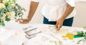 Wedding Planner going through swatches